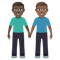 Men Holding Hands- Dark Skin Tone- Medium-Dark Skin Tone emoji on Emojione